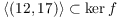 $\langle (12,
   17) \rangle \subset \ker f$