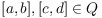 $[a, b], [c, d] \in Q$