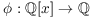 $\phi:
   \rational[x] \to \rational$