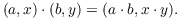 $$(a, x) \cdot (b, y) = (a \cdot b, x \cdot y).$$