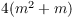 $4(m^2 + m)$