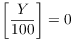 $\left[\dfrac{Y}{100}\right] = 0$