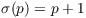 $\sigma(p) = p + 1$