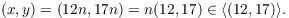 $$(x, y) = (12 n, 17 n) = n (12, 17) \in \langle (12, 17) \rangle.$$