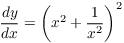 $\der y x = \left(x^2 + \dfrac{1}{x^2}\right)^2$