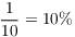 $\dfrac{1}{10} = 10%$