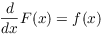 $\der
   {} x F(x) = f(x)$