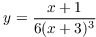 $y = \dfrac{x + 1}{6(x + 3)^3}$