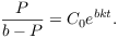 $$\dfrac{P}{b - P} = C_0 e^{b k t}.$$