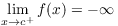 $\displaystyle \lim_{x \to c^+} f(x) = -\infty$