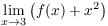 $\displaystyle \lim_{x
   \to 3} \left(f(x) + x^2\right)$