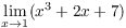 $\displaystyle \lim_{x \to 1} (x^3 +
   2 x + 7)$