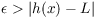 $\epsilon > |h(x) - L|$