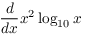 $\displaystyle \der {} x x^2 \log_{10} x$