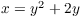 $x = y^2 + 2y$