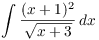 $\displaystyle \int \dfrac{(x
   + 1)^2}{\sqrt{x + 3}}\,dx$