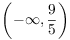 $\left(-\infty,
   \dfrac{9}{5}\right)$