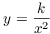 $y = \dfrac{k}{x^2}$