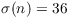 $\sigma(n) = 36$