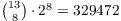 ${{13} \choose 8}\cdot 2^8 = 329472$