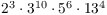 $2^3 \cdot 3^{10} \cdot 5^6 \cdot 13^4$