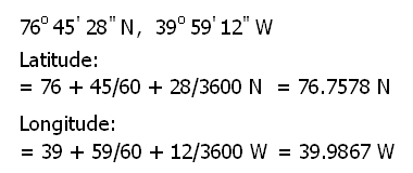 Decimal degrees A