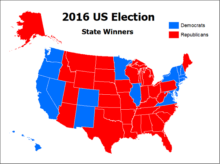 US 2016 election map