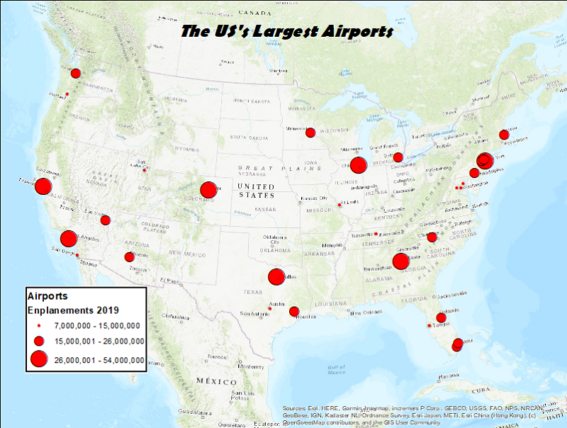 the finished graduated symbols map