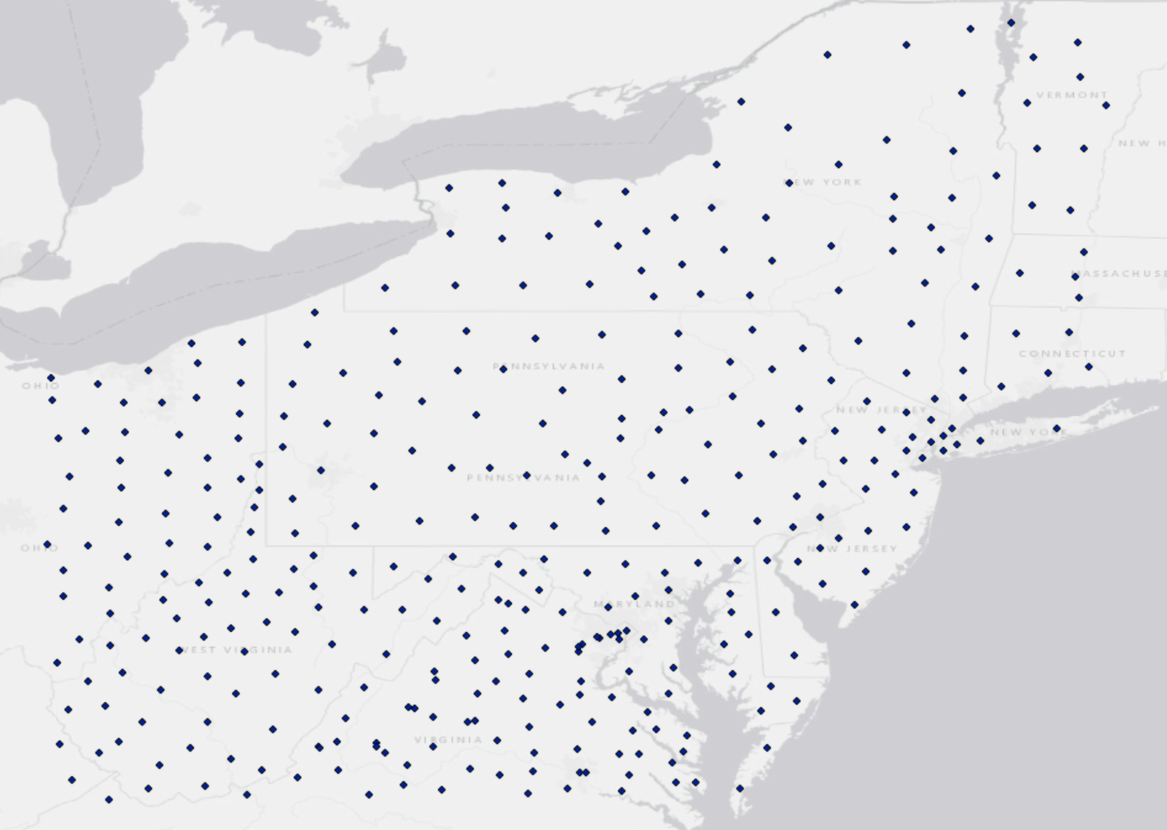 US County Centroids map