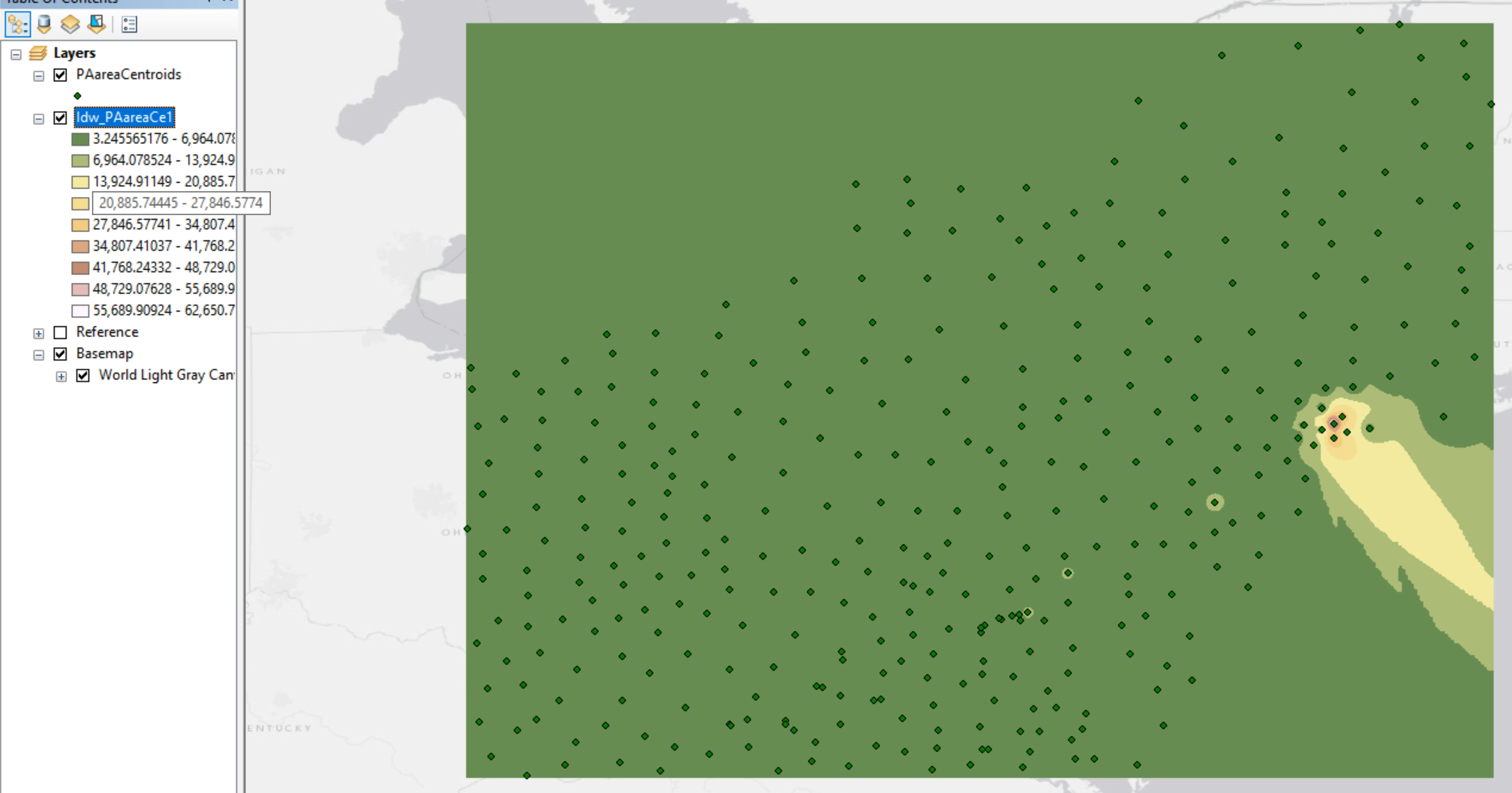US County Centroids map