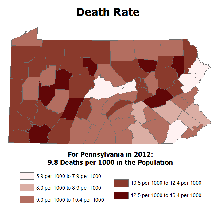 Death rate map