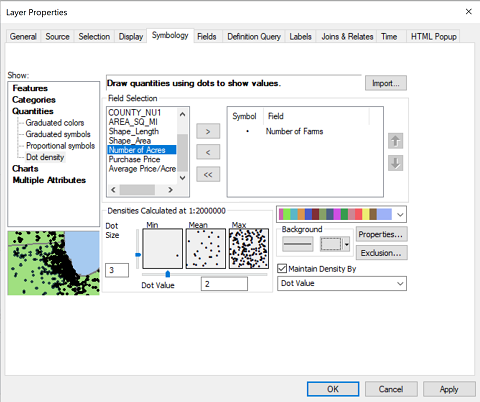 Data table for Dot Map