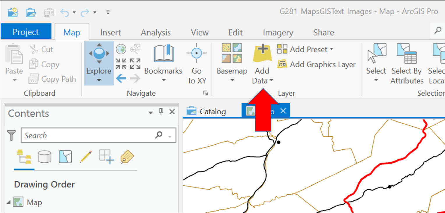 ArcGIS Pro Add Data button location version 1