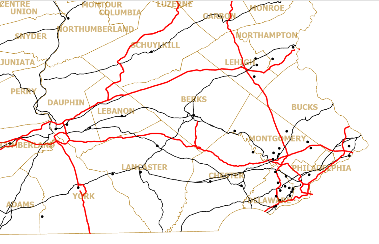 Map with counties better labeled