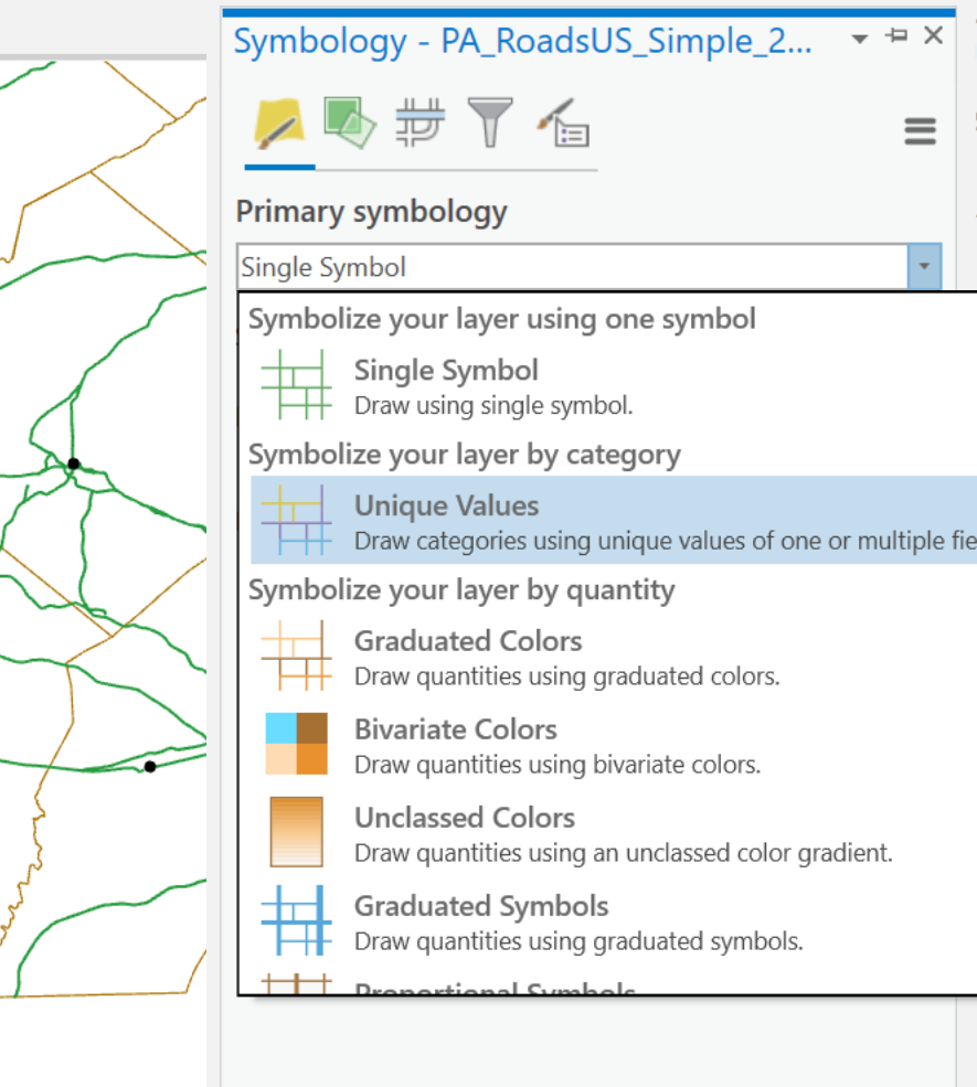 ArcGIS Pro unique values symbology dialog box