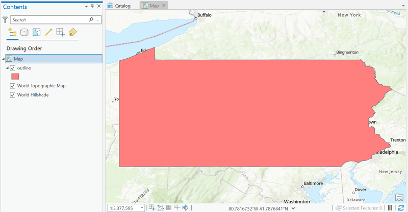 ArcGIS unprojected map