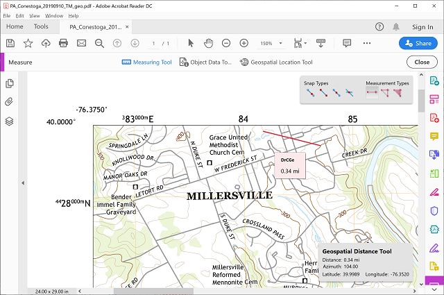 Measure a distance in Adobe Reader