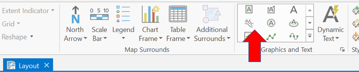 ArcGIS Pro layout menu title options