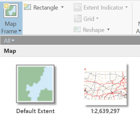 ArcGIS Pro Layout map frame selection