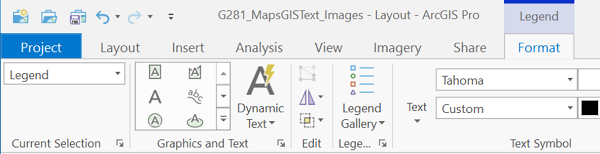 ArcGIS Pro Legend formatting menu icons