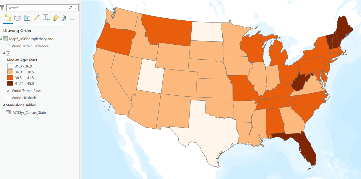 Choropleth map compilation