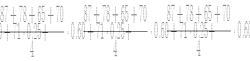 \begin{eqnarray*}
\lefteqn{%
{{87 + 78 + 65 + 70} \over {4}} \cdot 0.60 + 71 \cd...
...\over {7}}
\cdot 15 \\
& = & 45 + 10.7 + 17.75 \\
& = & 73.5
\end{eqnarray*}